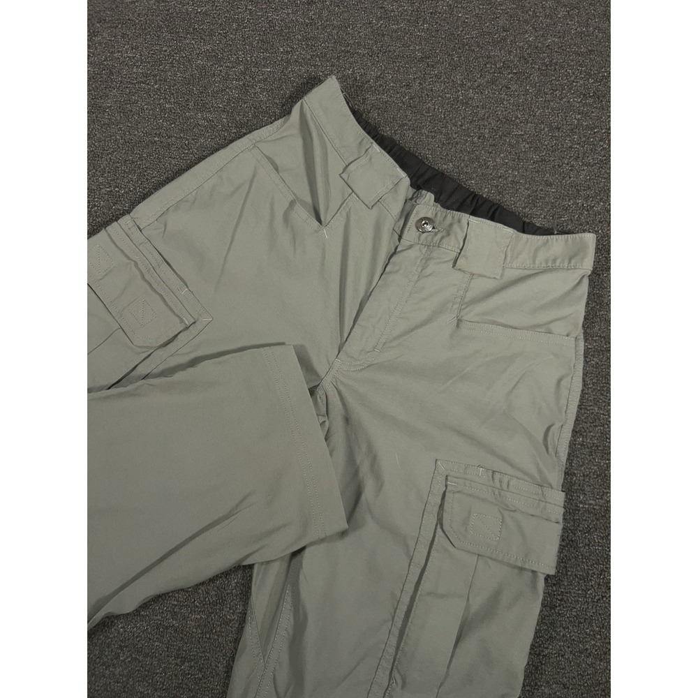 Duluth Trading Pants Men Medium 30x32 Green Cargo Nylon Workwear Elastic Waist